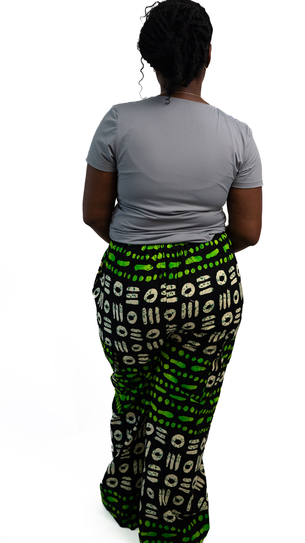 Black Green Symbol Wide Leg Pants — product view 03