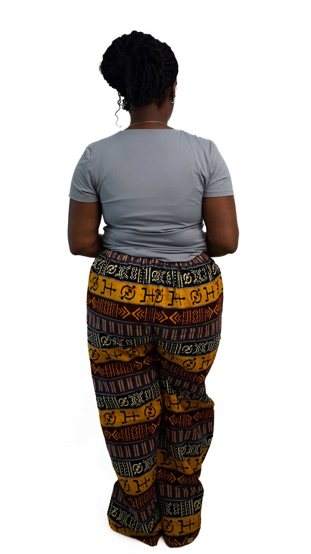 Brown Orange Symbol Wide Leg Pants — product view 03