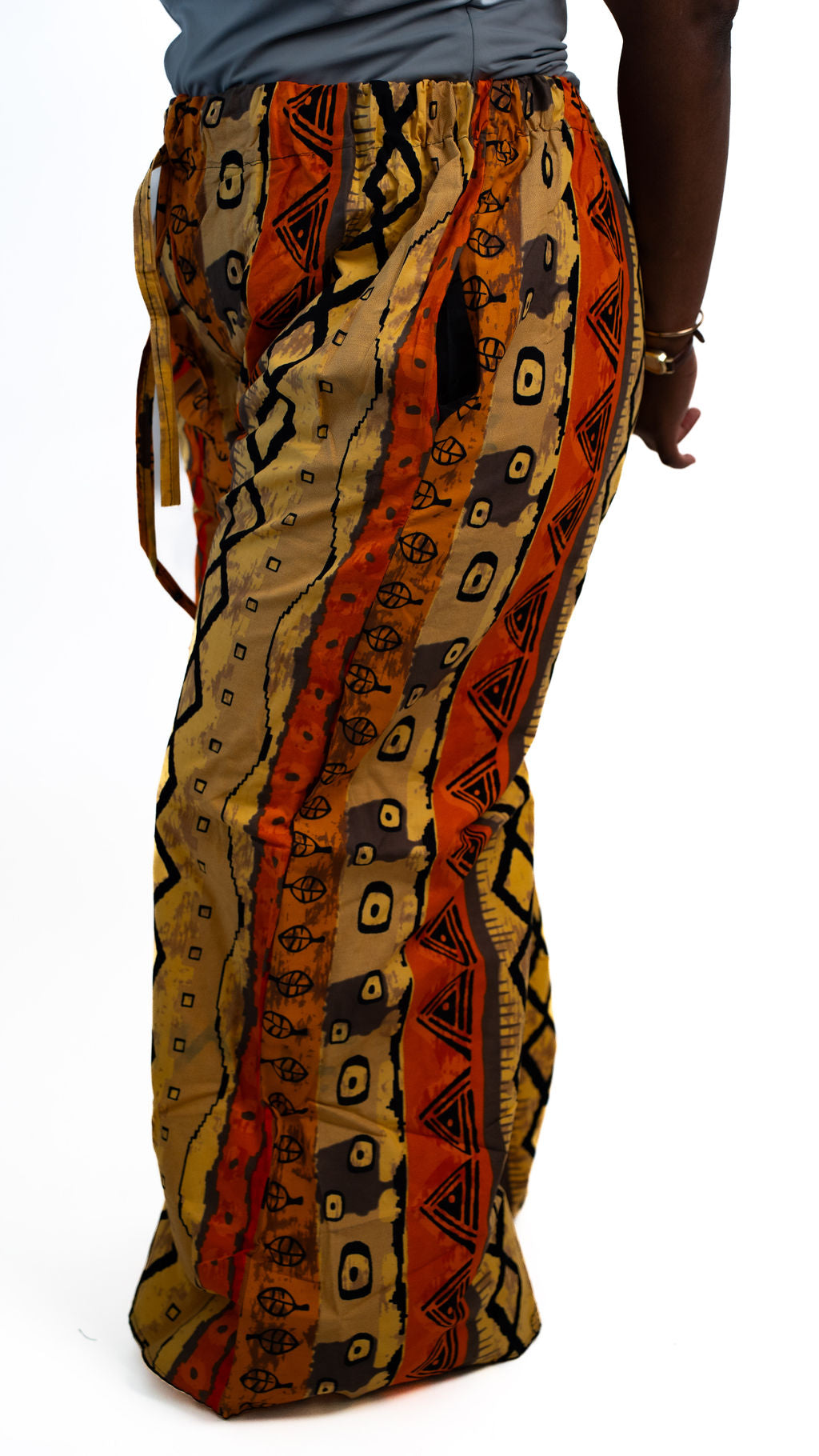 Orange Yellow Print Wide Leg Pants — alternate view 02