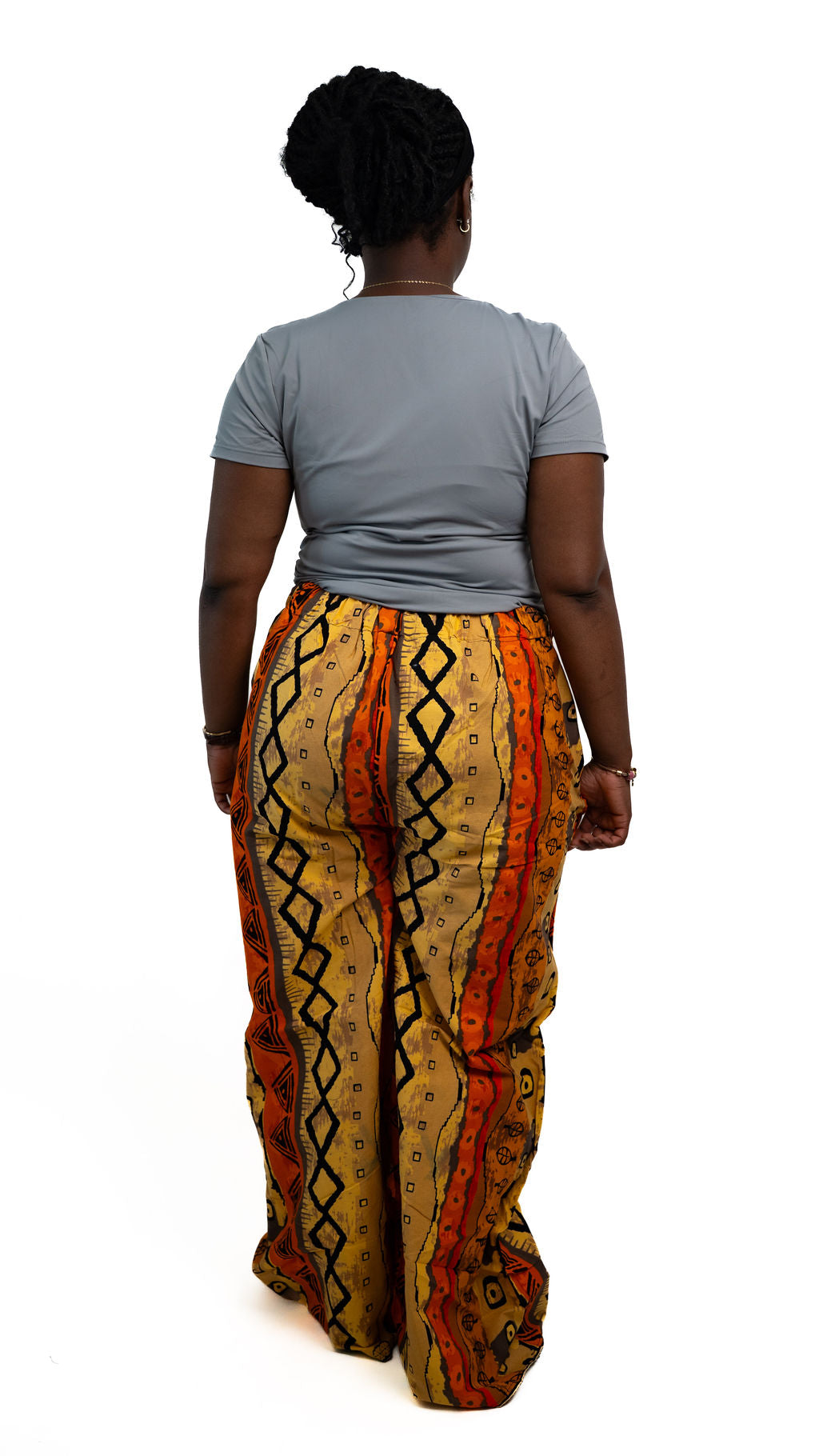 Orange Yellow Print Wide Leg Pants — product view 04