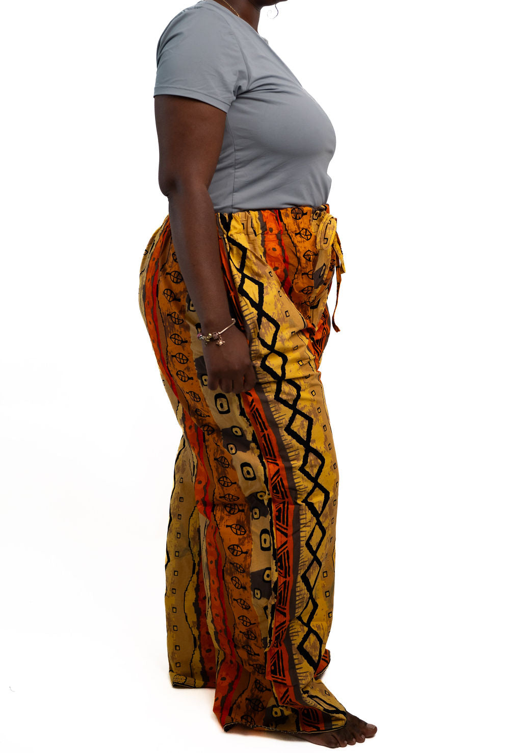 Orange Yellow Print Wide Leg Pants — product view 05