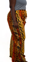 Orange Brown Print Kimono — main view 01
