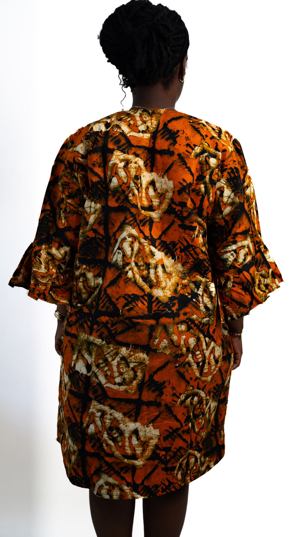 Orange Brown Print Kimono — alternate view 02