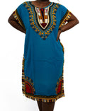 Teal Dashiki Dress — main view 01