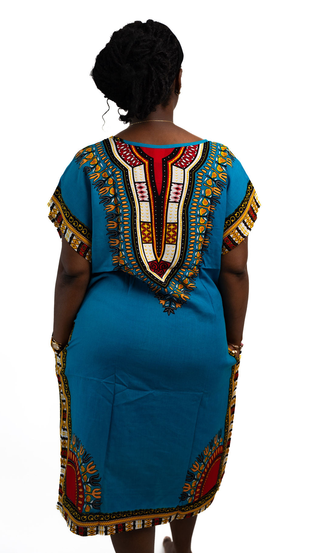 Teal Dashiki Dress — product view 03