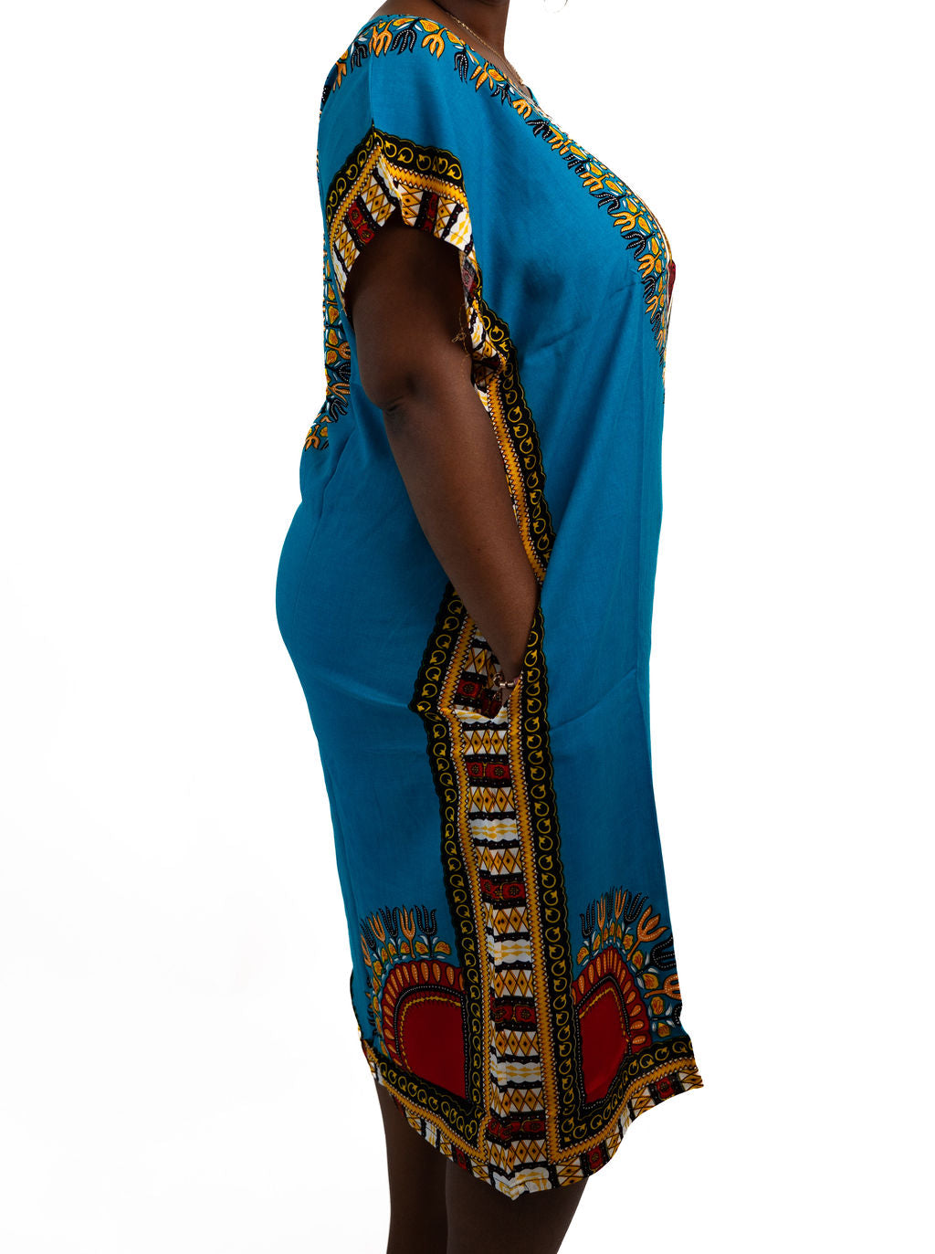 Teal Dashiki Dress — product view 04