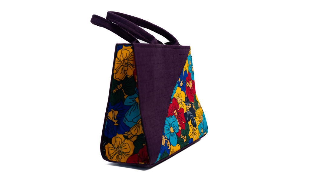 Purple Floral Panel Tote Bag — alternate view 02
