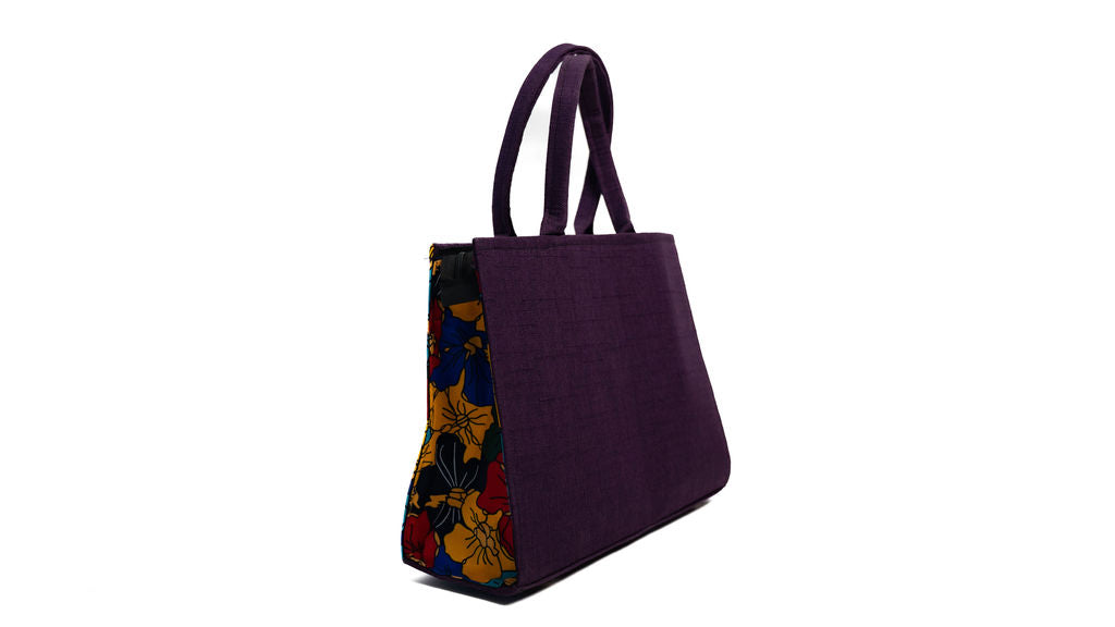 Purple Floral Panel Tote Bag — product view 05