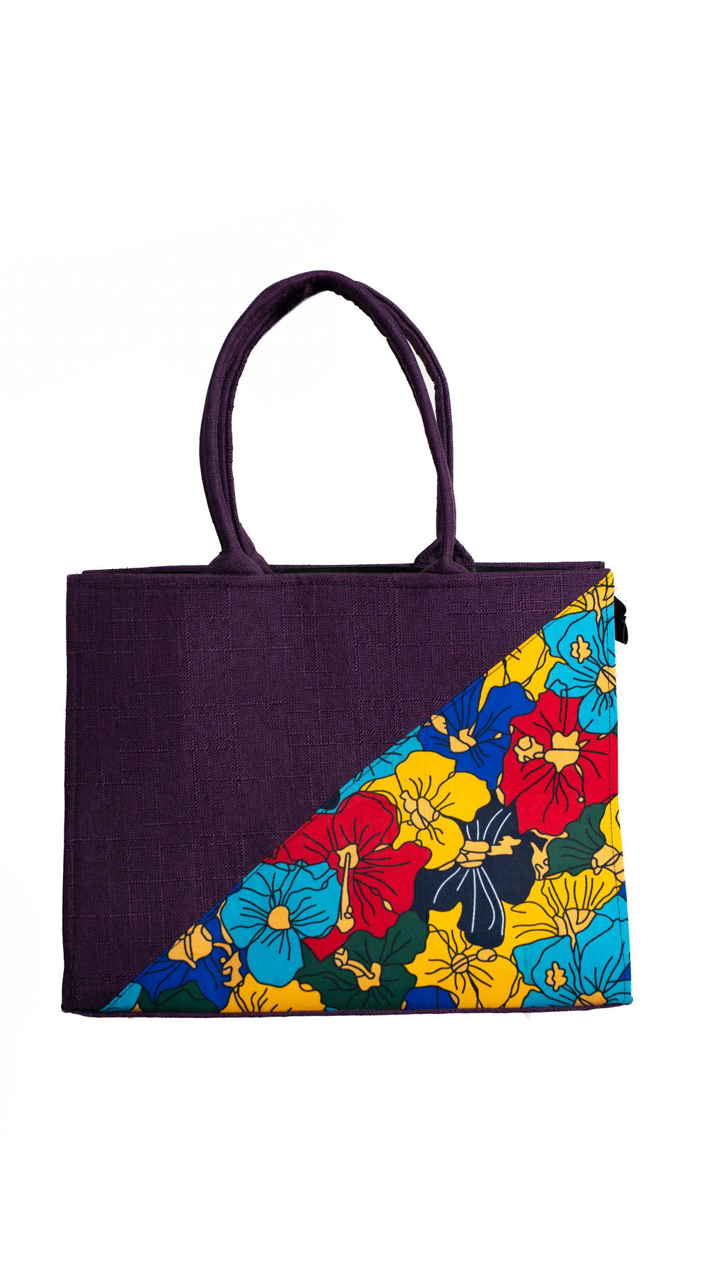 Purple Floral Panel Tote Bag — product view 07