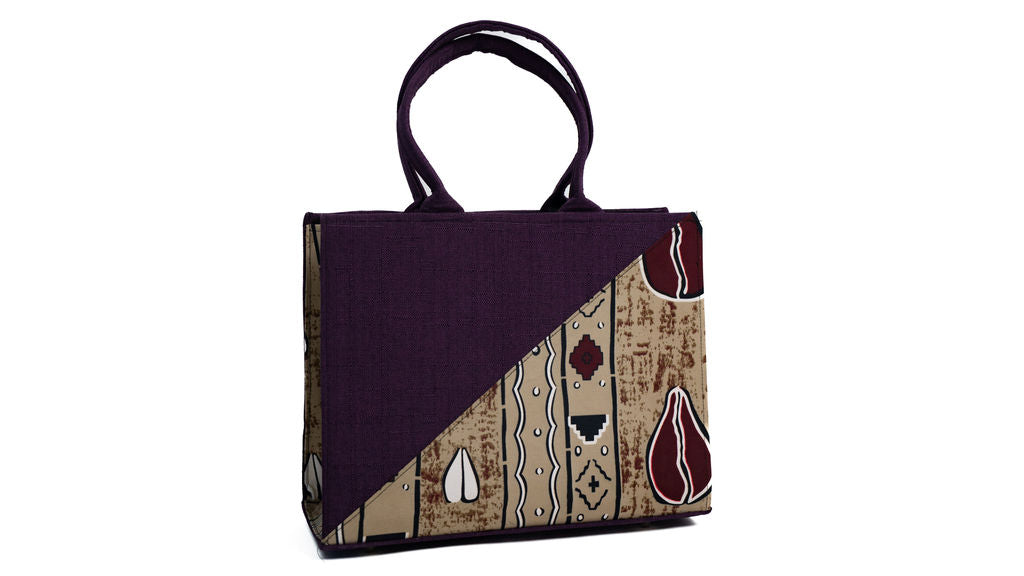 Purple Floral Panel Tote Bag — product view 09