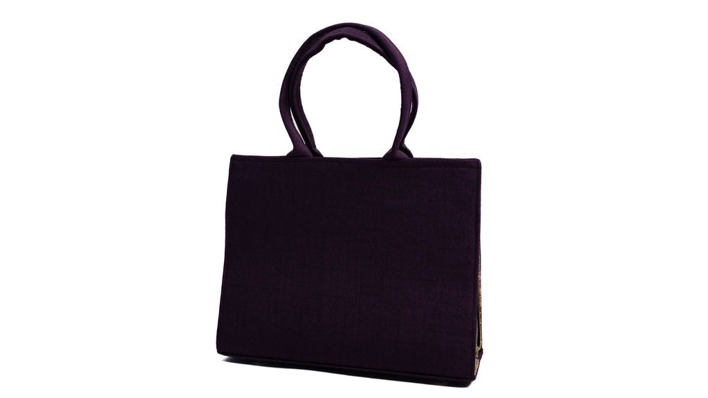 Purple Beige Panel Tote Bag — alternate view 02