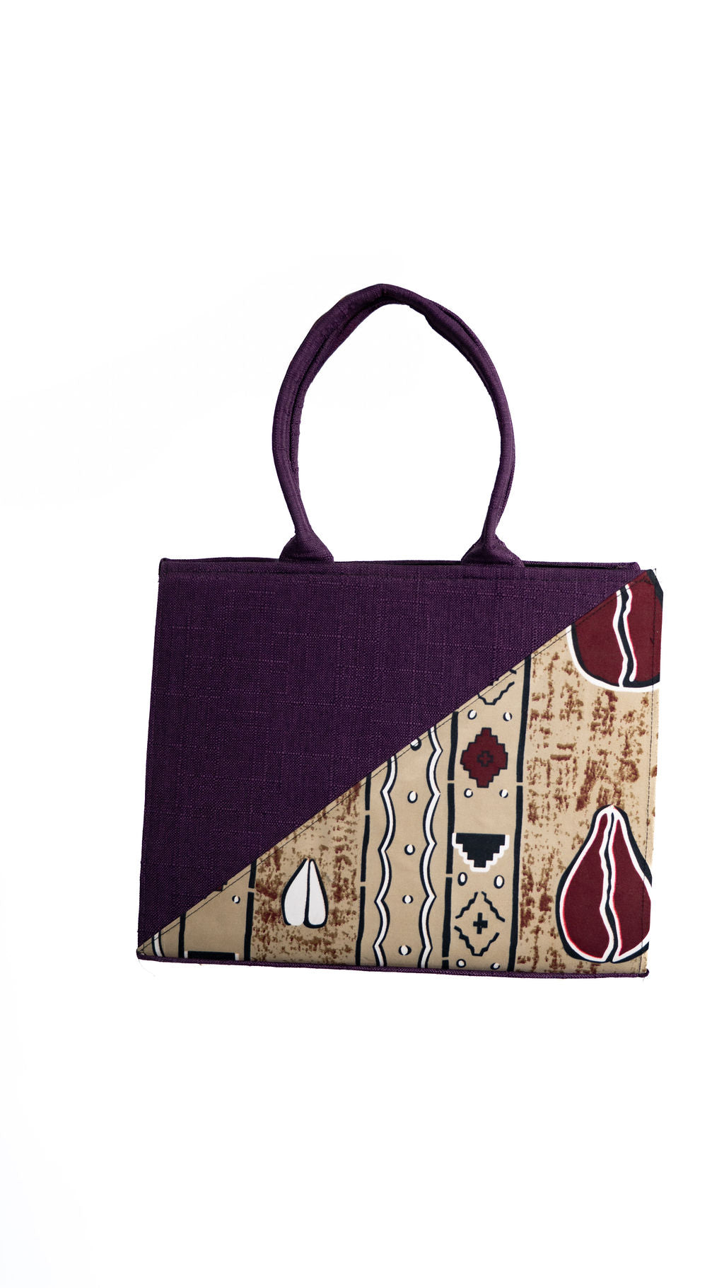 Purple Beige Panel Tote Bag — product view 04