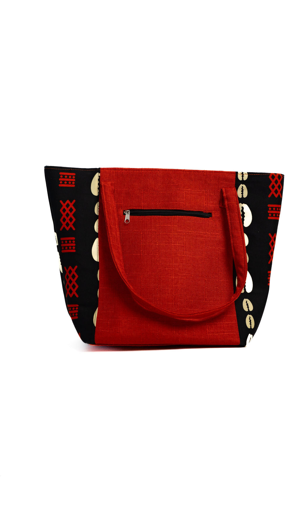 Red Black Panel Tote Bag — main view 01