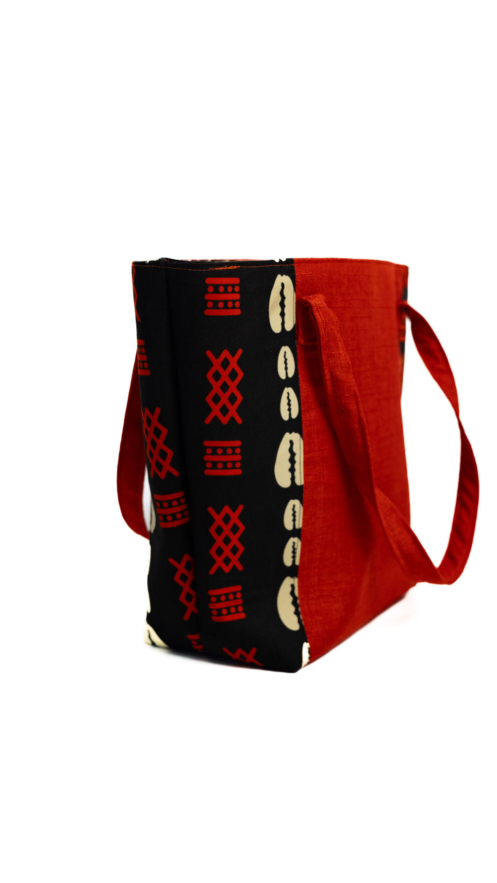 Red Black Panel Tote Bag — product view 03