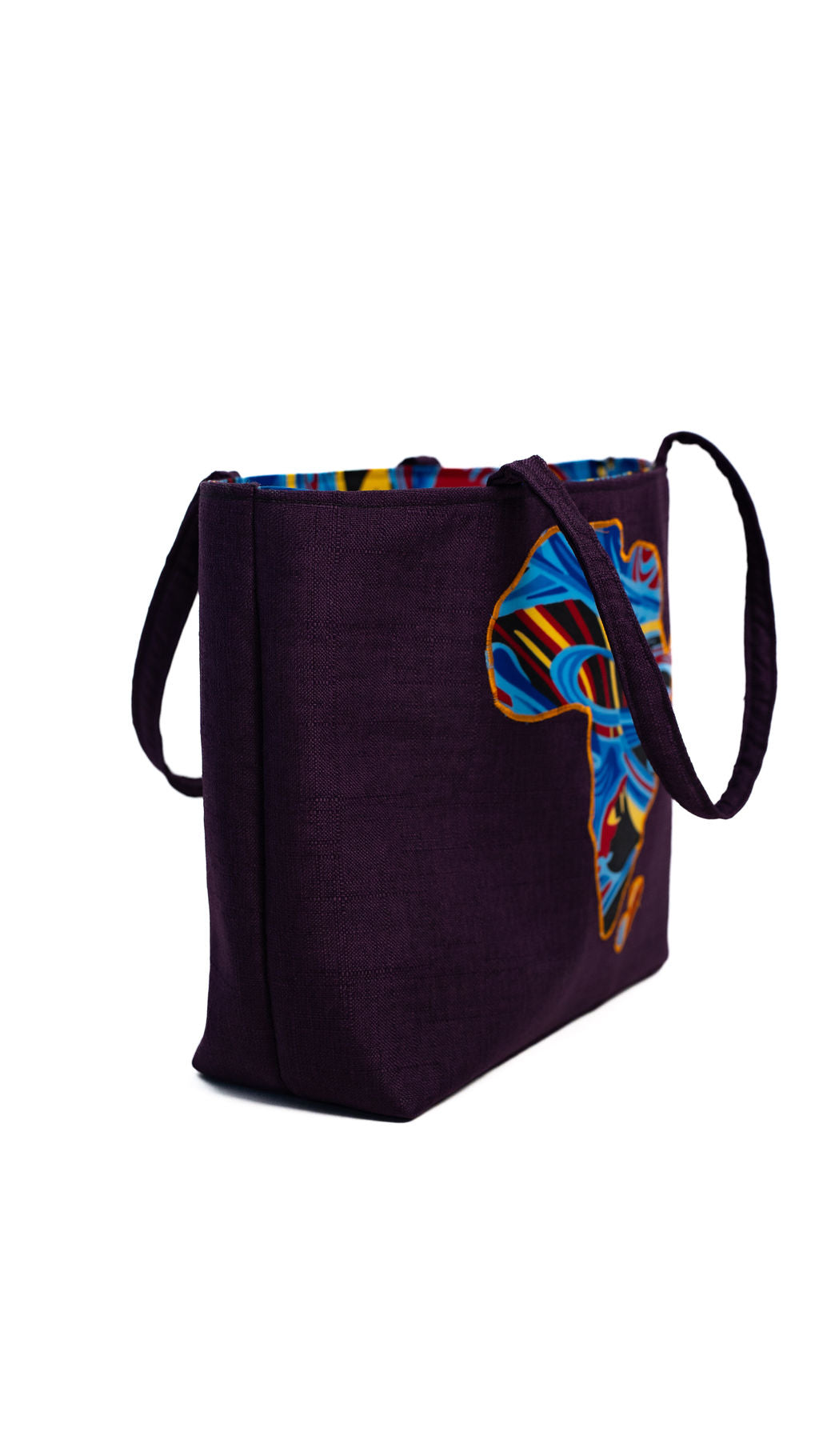 Purple Africa Map Tote Bag — product view 03