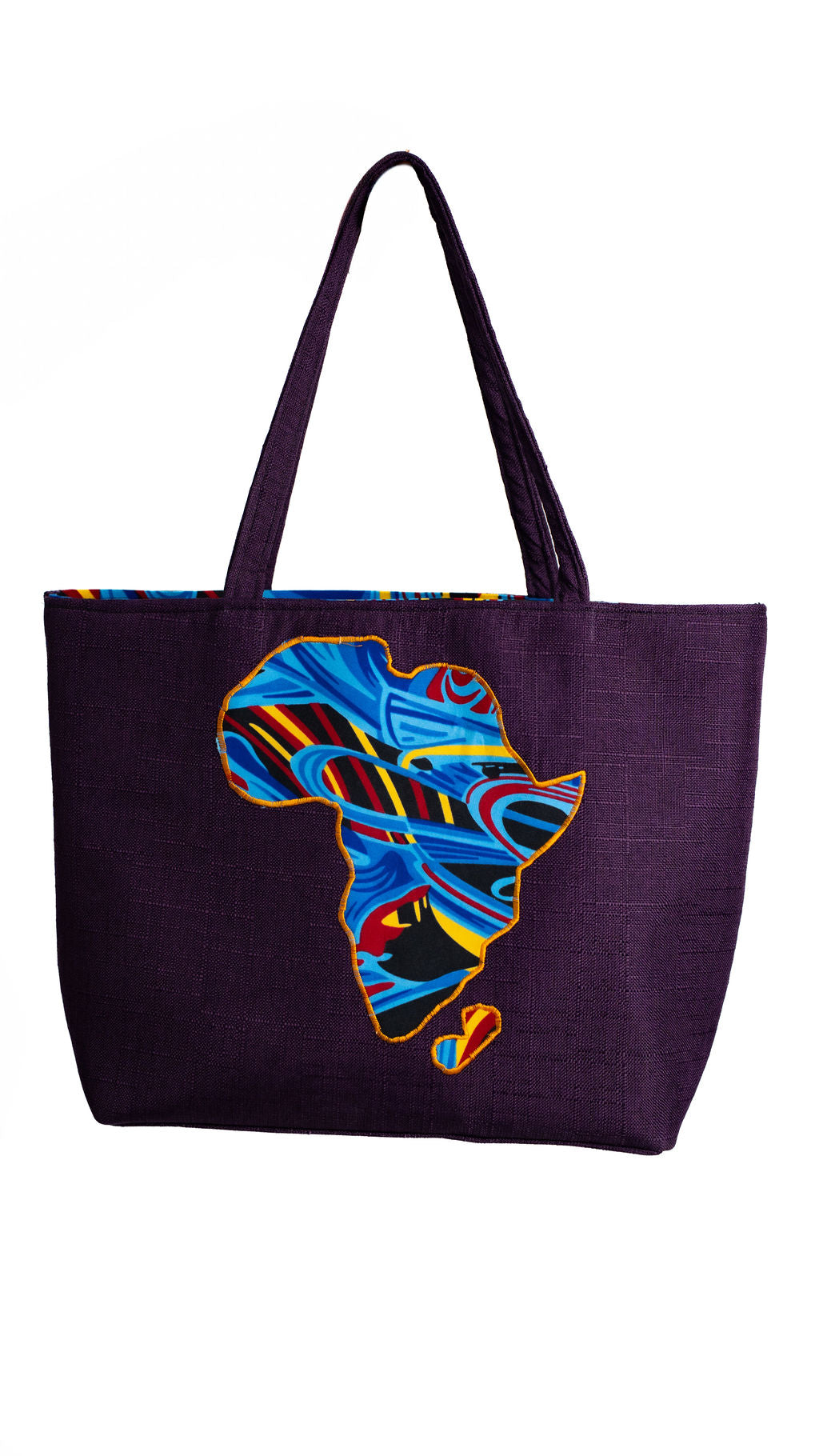 Purple Africa Map Tote Bag — product view 06