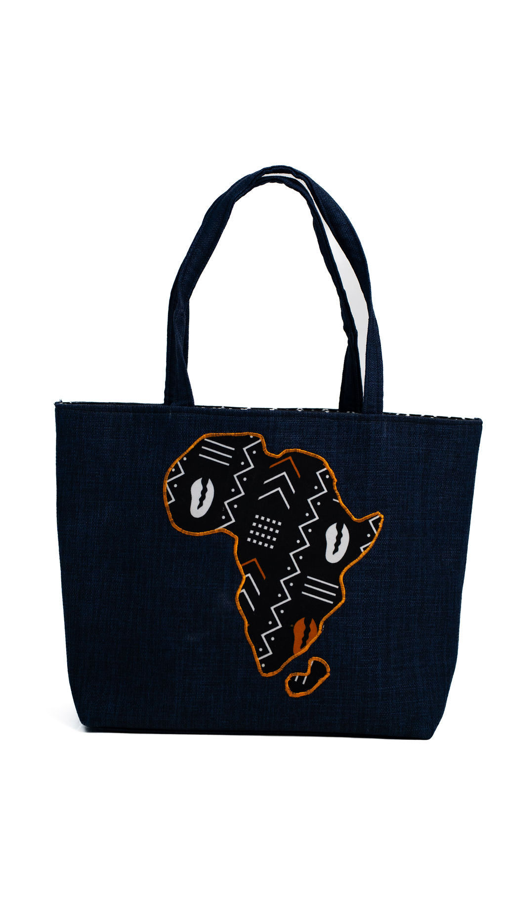 Navy Africa Map Tote Bag — main view 01