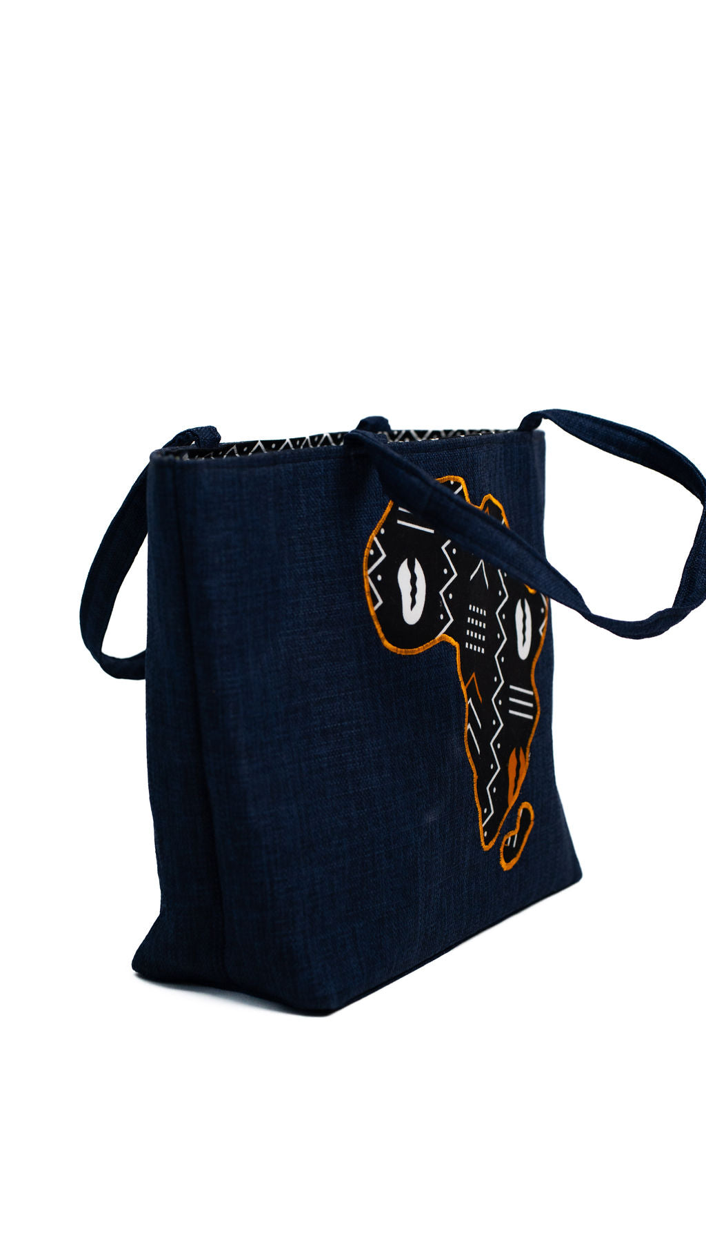 Navy Africa Map Tote Bag — product view 03