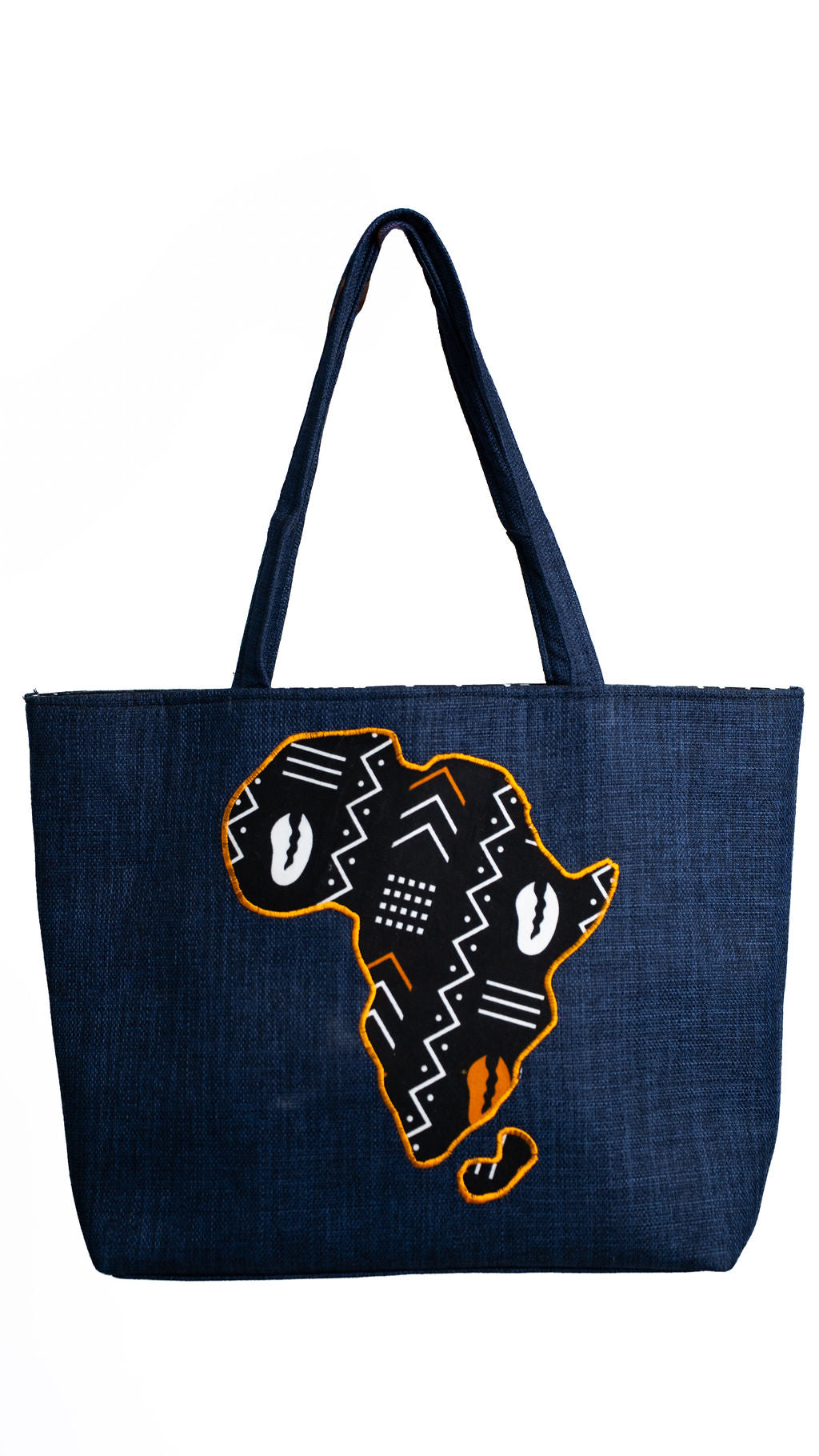 Navy Africa Map Tote Bag — product view 06