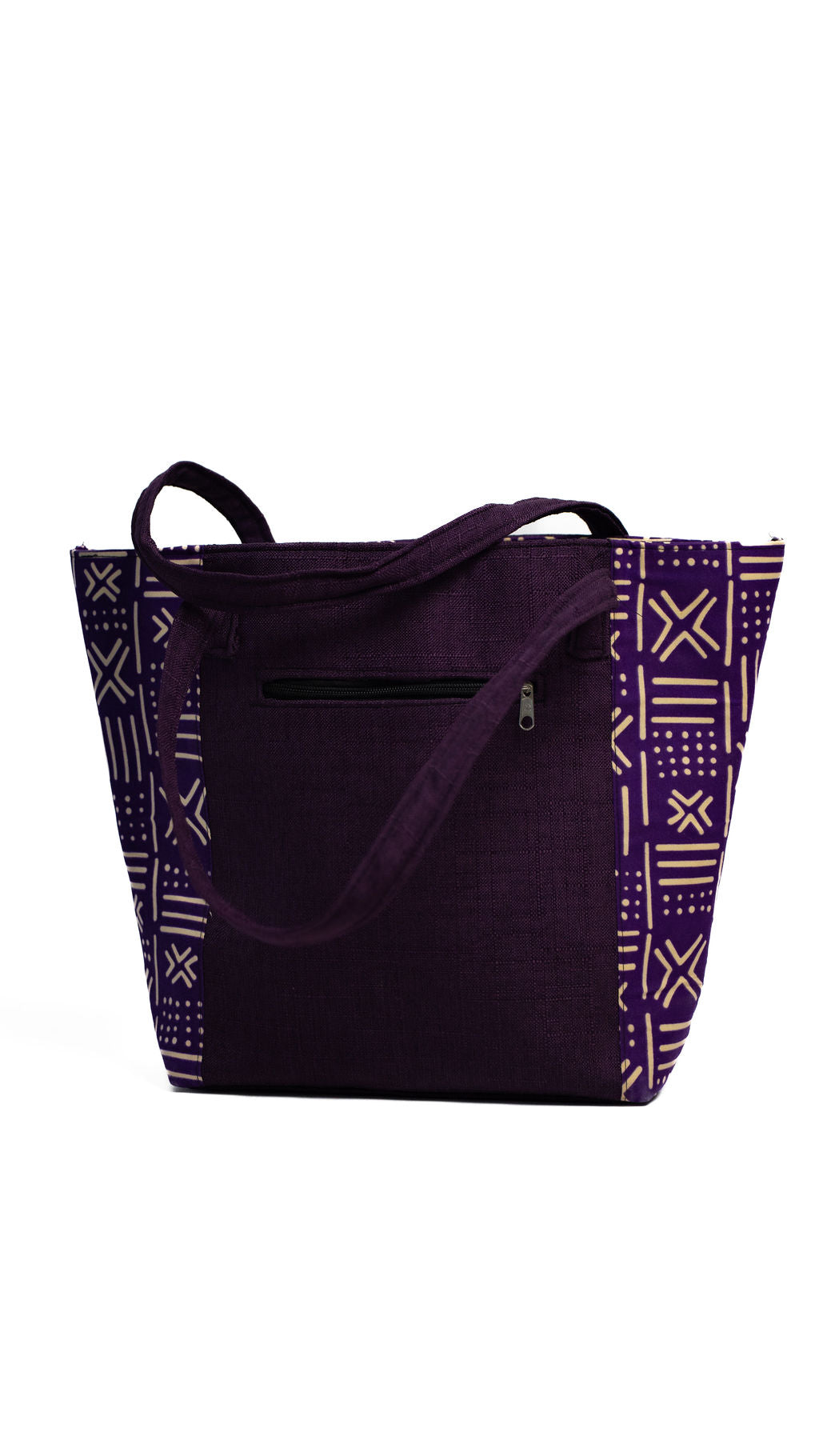 Purple Geometric Panel Tote Bag — main view 01