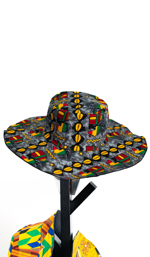 Assorted African Print Hats Display — alternate view 02