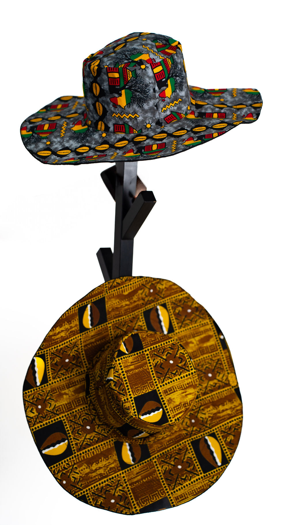 Assorted African Print Hats Display — product view 03
