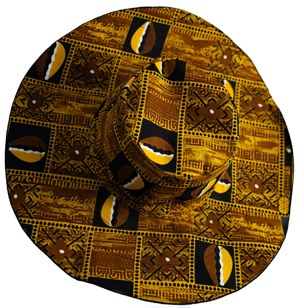 Brown Cowrie Wide Brim Hat — alternate view 02