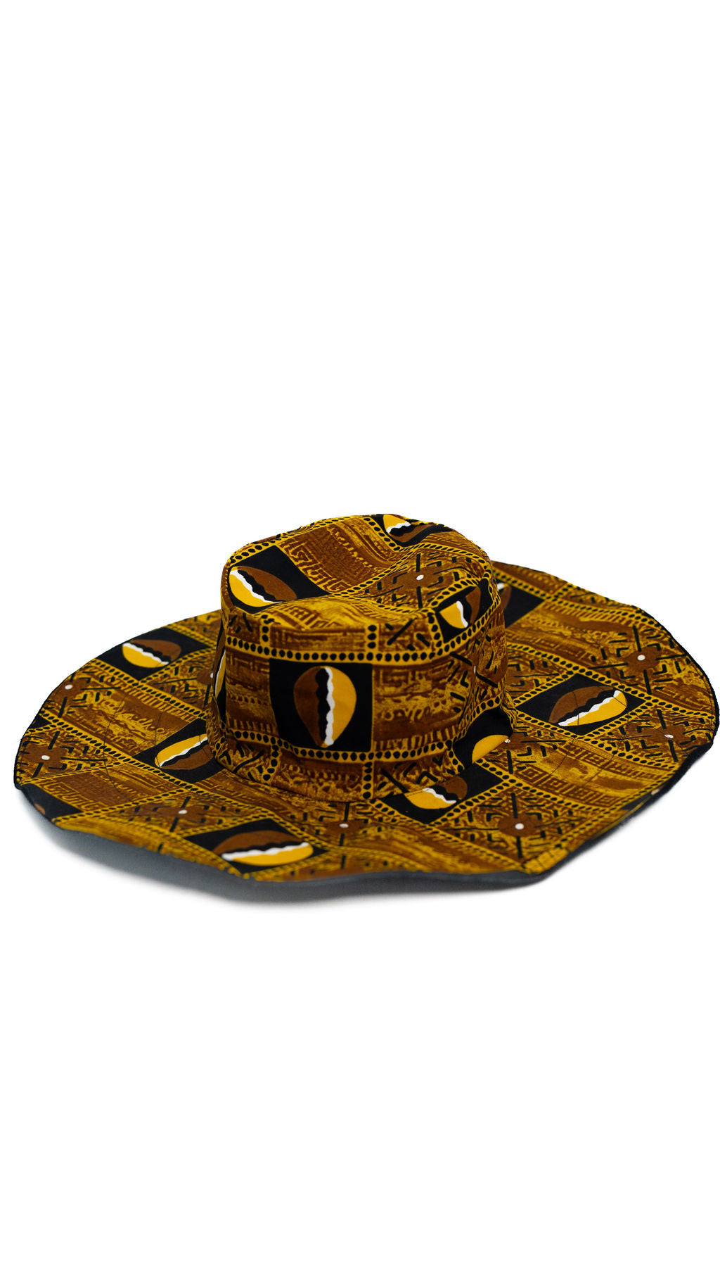 Brown Cowrie Wide Brim Hat — product view 03