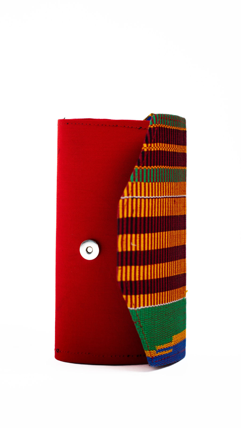 Red Kente Foldover Clutch — product view 04