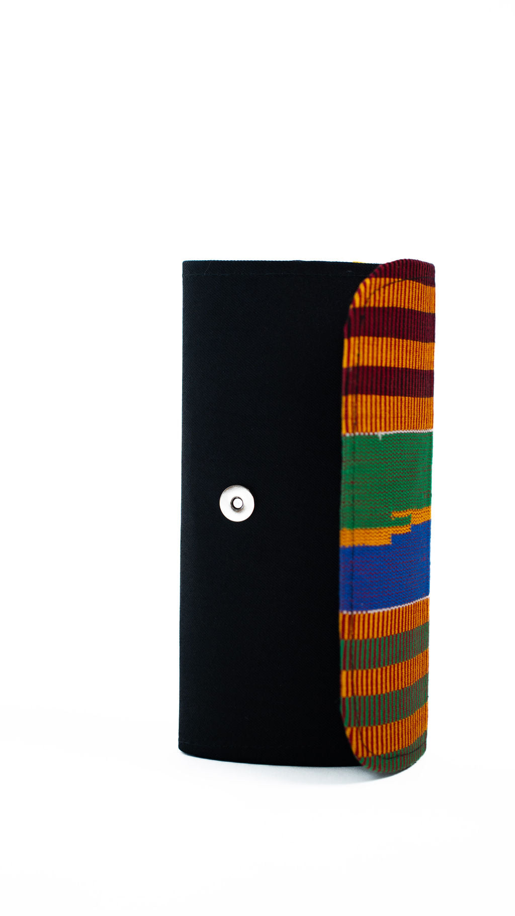 Black Kente Foldover Clutch — product view 03