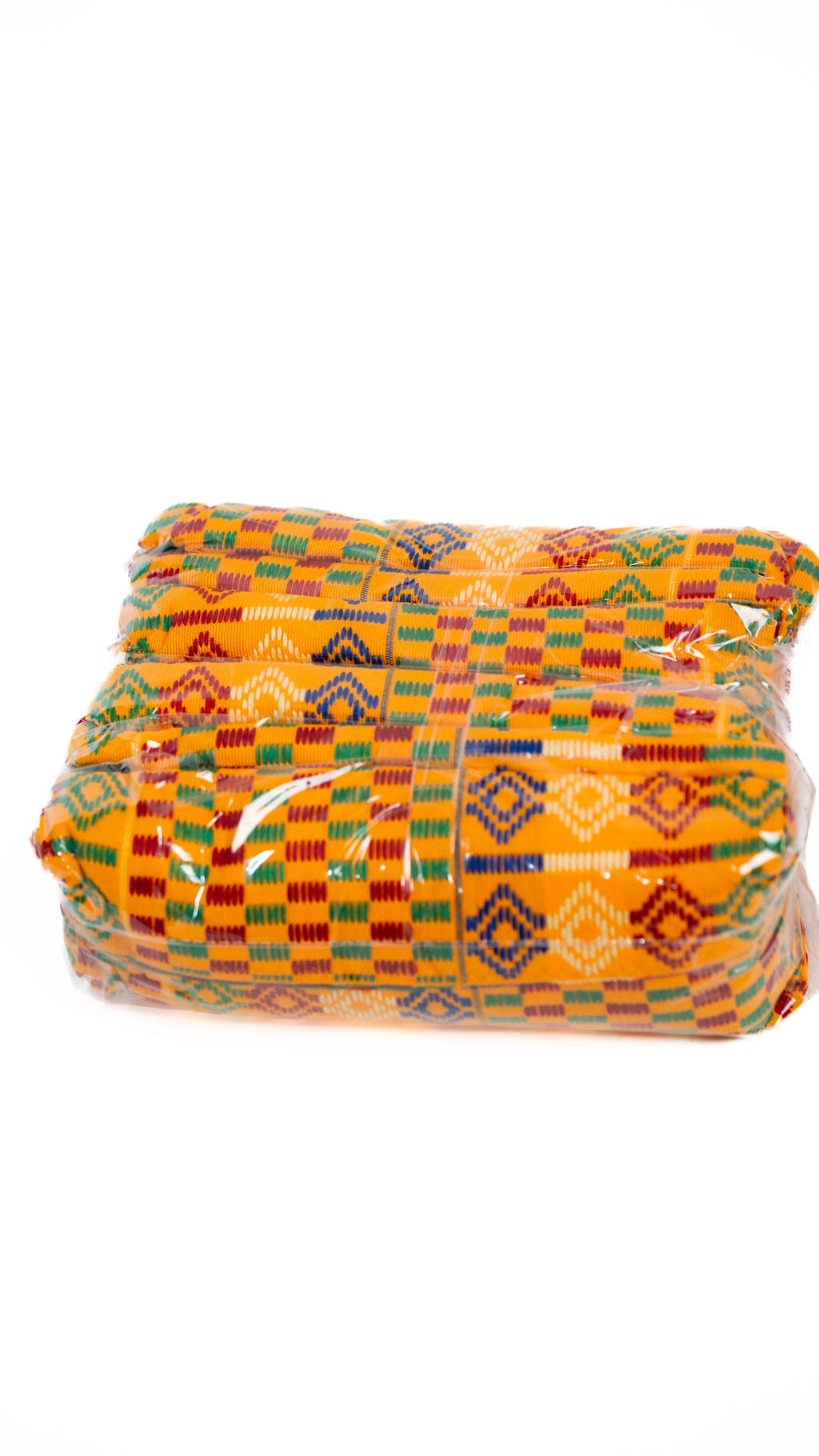 Orange Kente Zip Pouch — main view 01