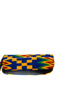 Blue Kente Foldover Clutch — main view 01