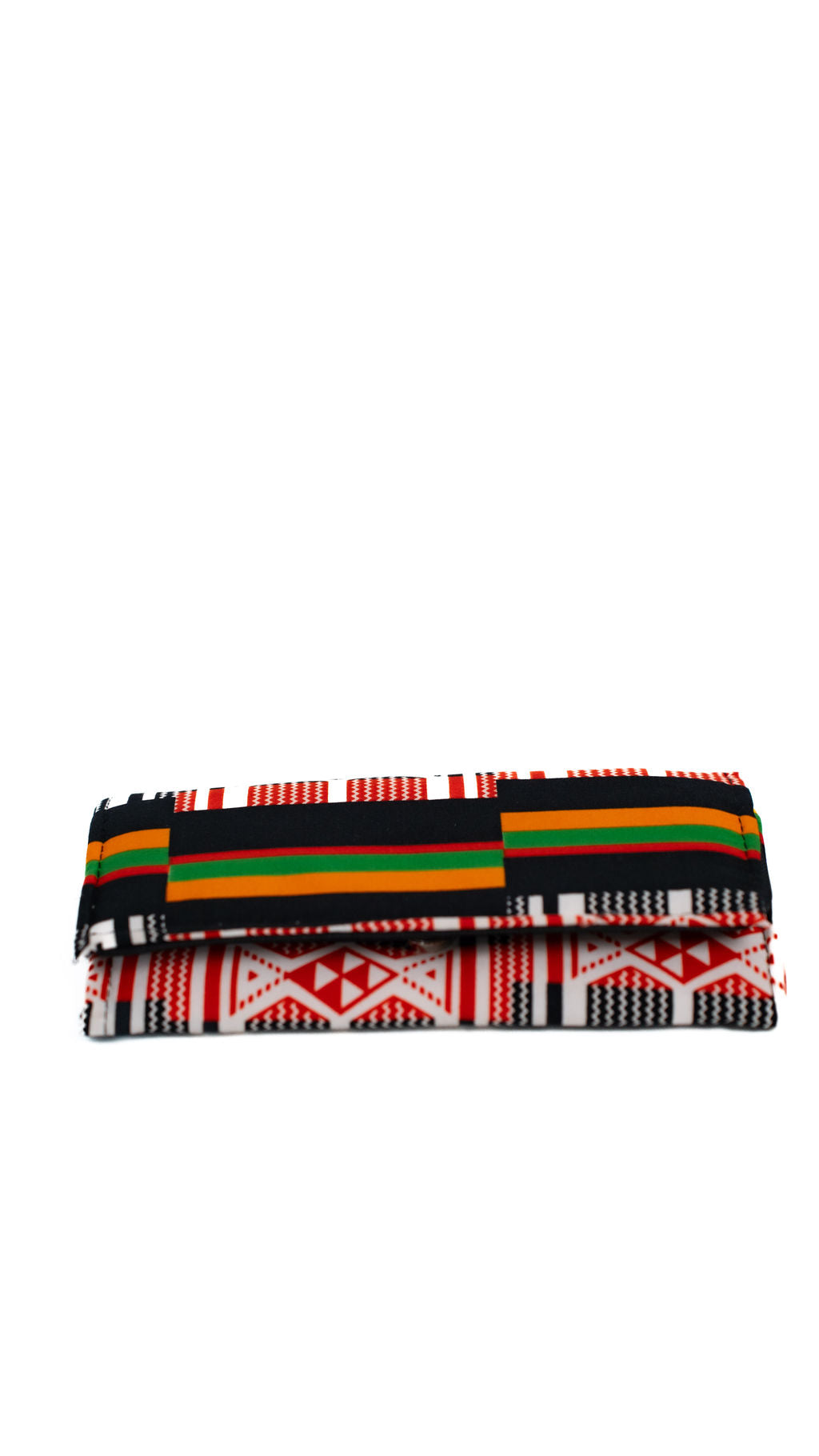 Red Black White Kente Wallet — main view 01