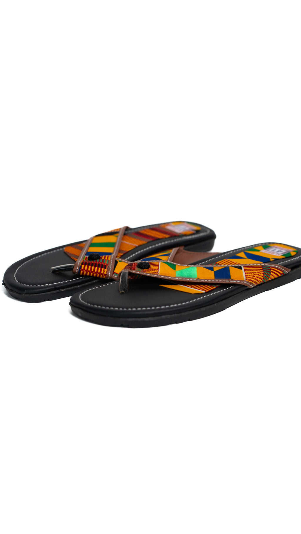 Black Kente Slide Sandals — alternate view 02