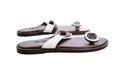 White Brown Toe Ring Sandals — main view 01