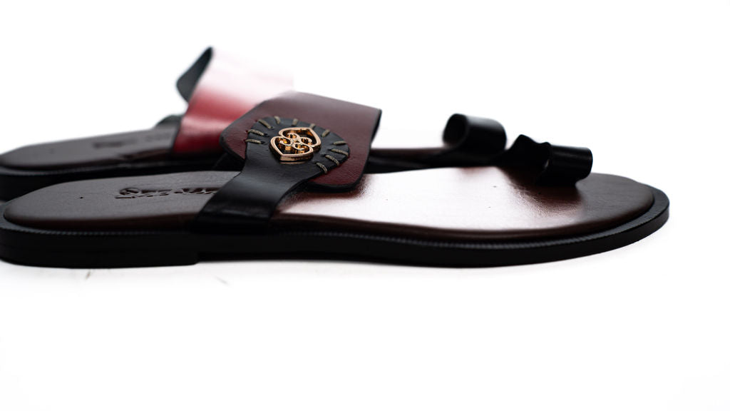 Black Buckle Slide Sandals — product view 03