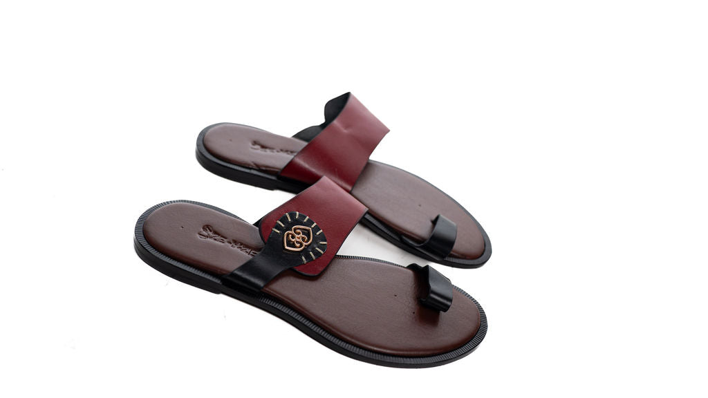 Burgundy Disc Sandals — alternate view 02