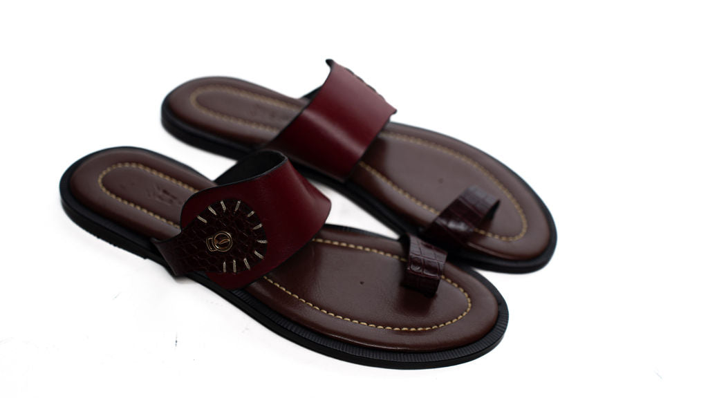 Burgundy Woven Strap Sandals — product view 04