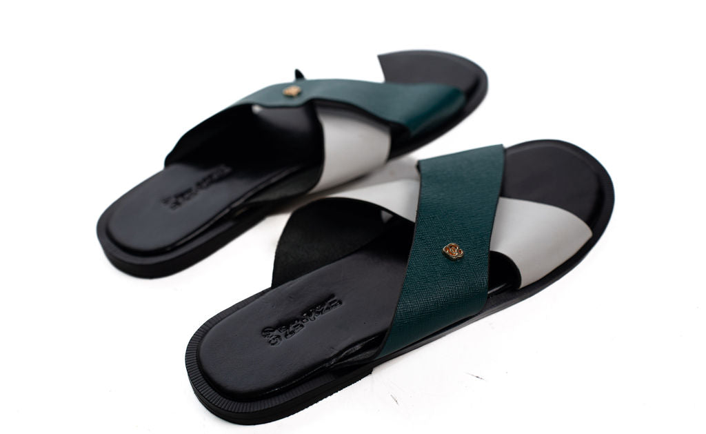 Green Cross Strap Sandals — main view 01