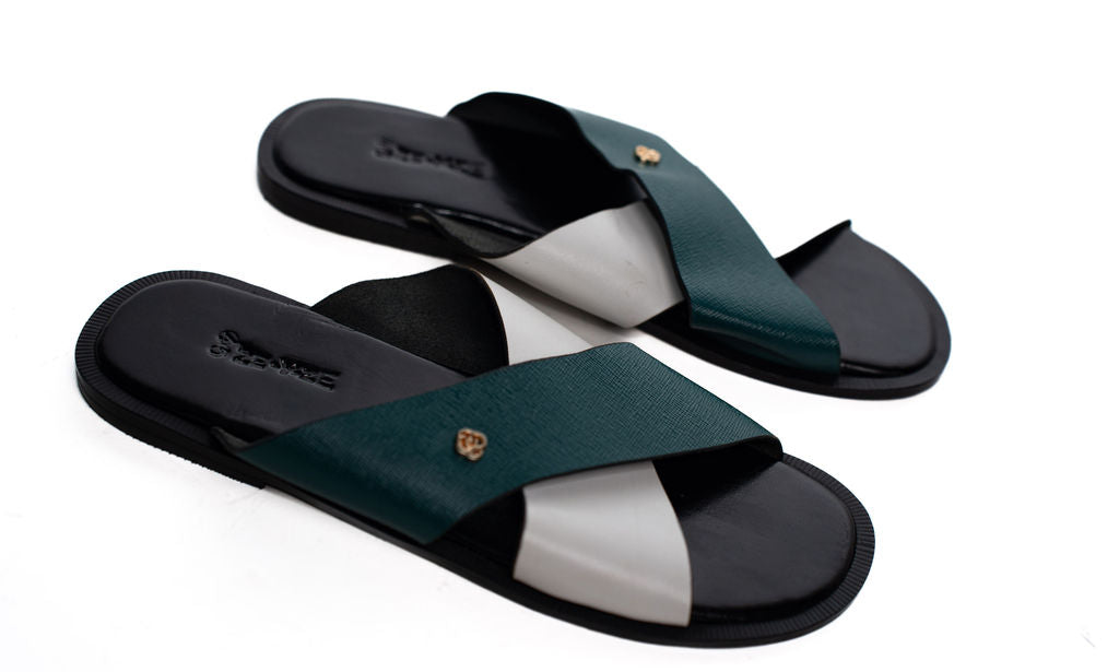 Green Cross Strap Sandals — alternate view 02