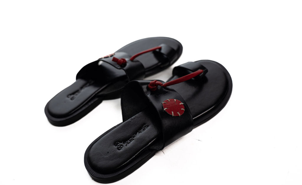 Black Red Disc Sandals — product view 03