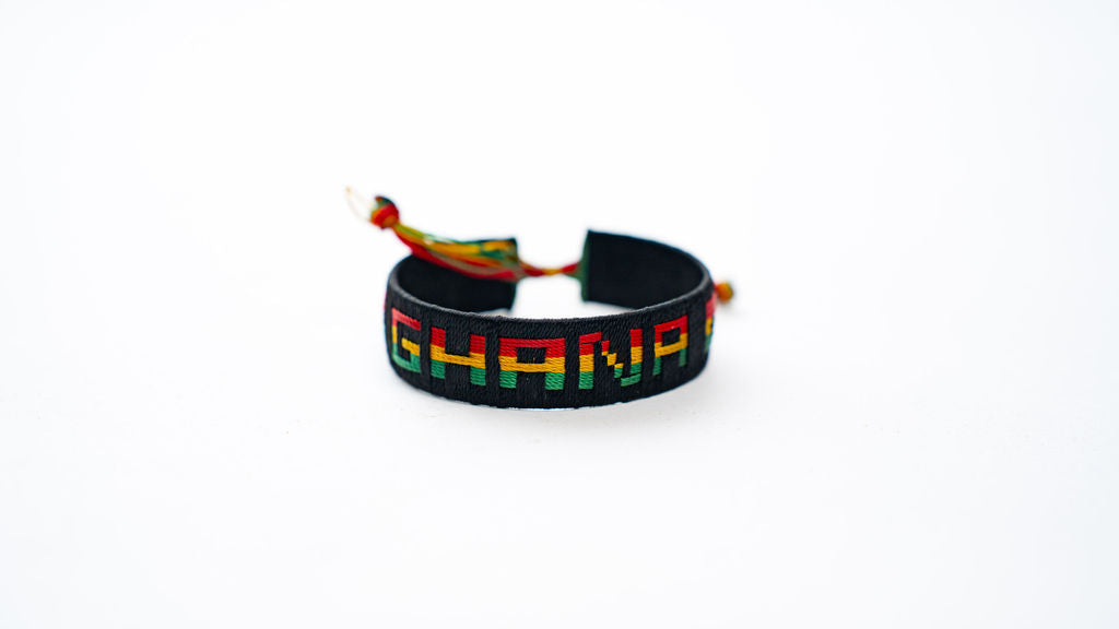 Ghana Colors Black Wristband — product view 03