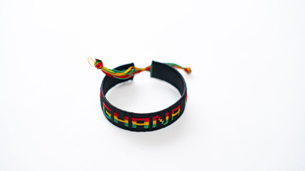 Ghana Colors Black Wristband — product view 04