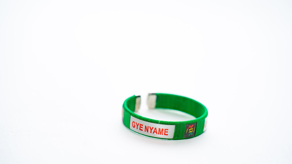 Green Gye Nyame Wristband — product view 03