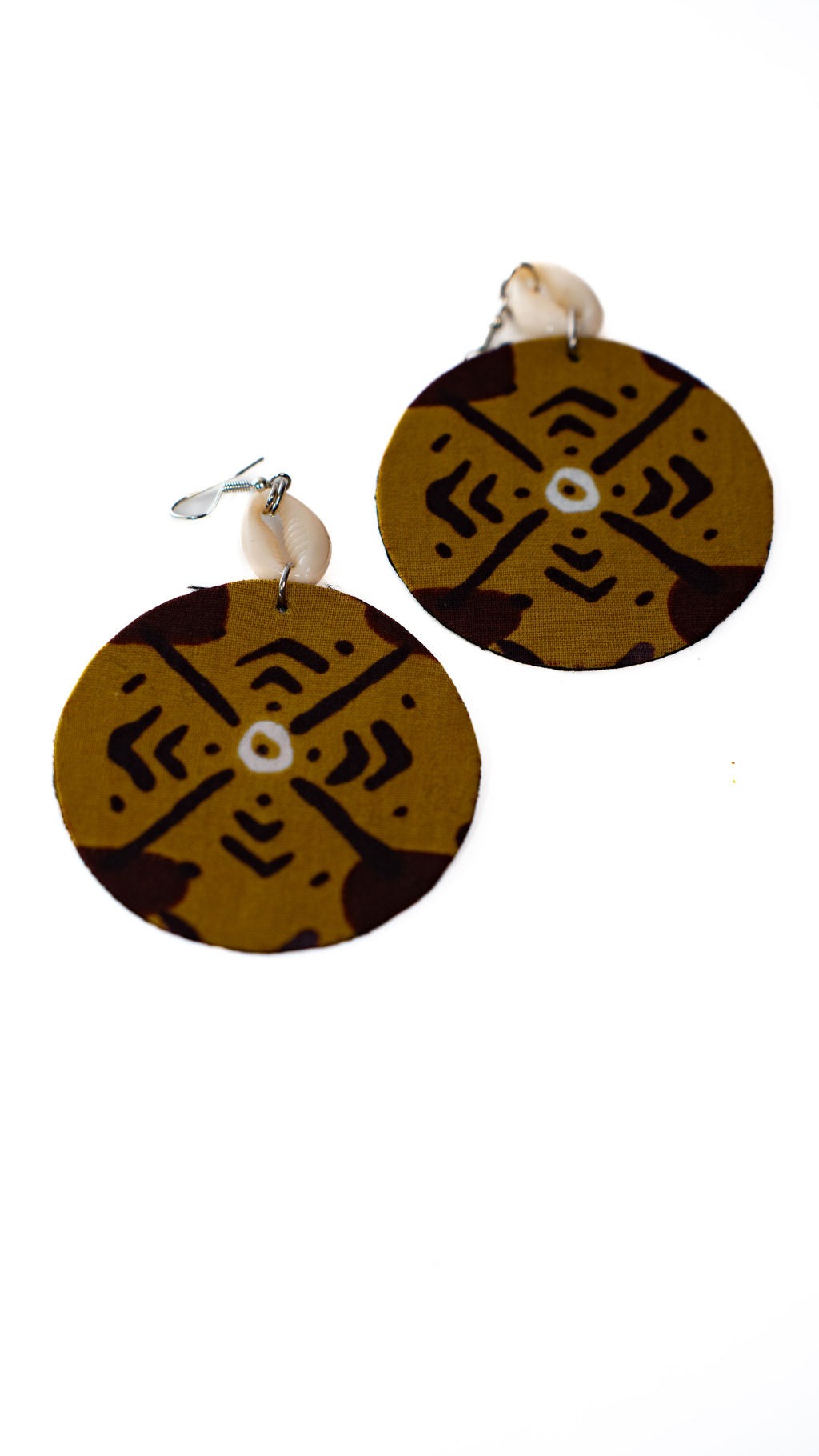 Brown Symbol Round Earrings — main view 01