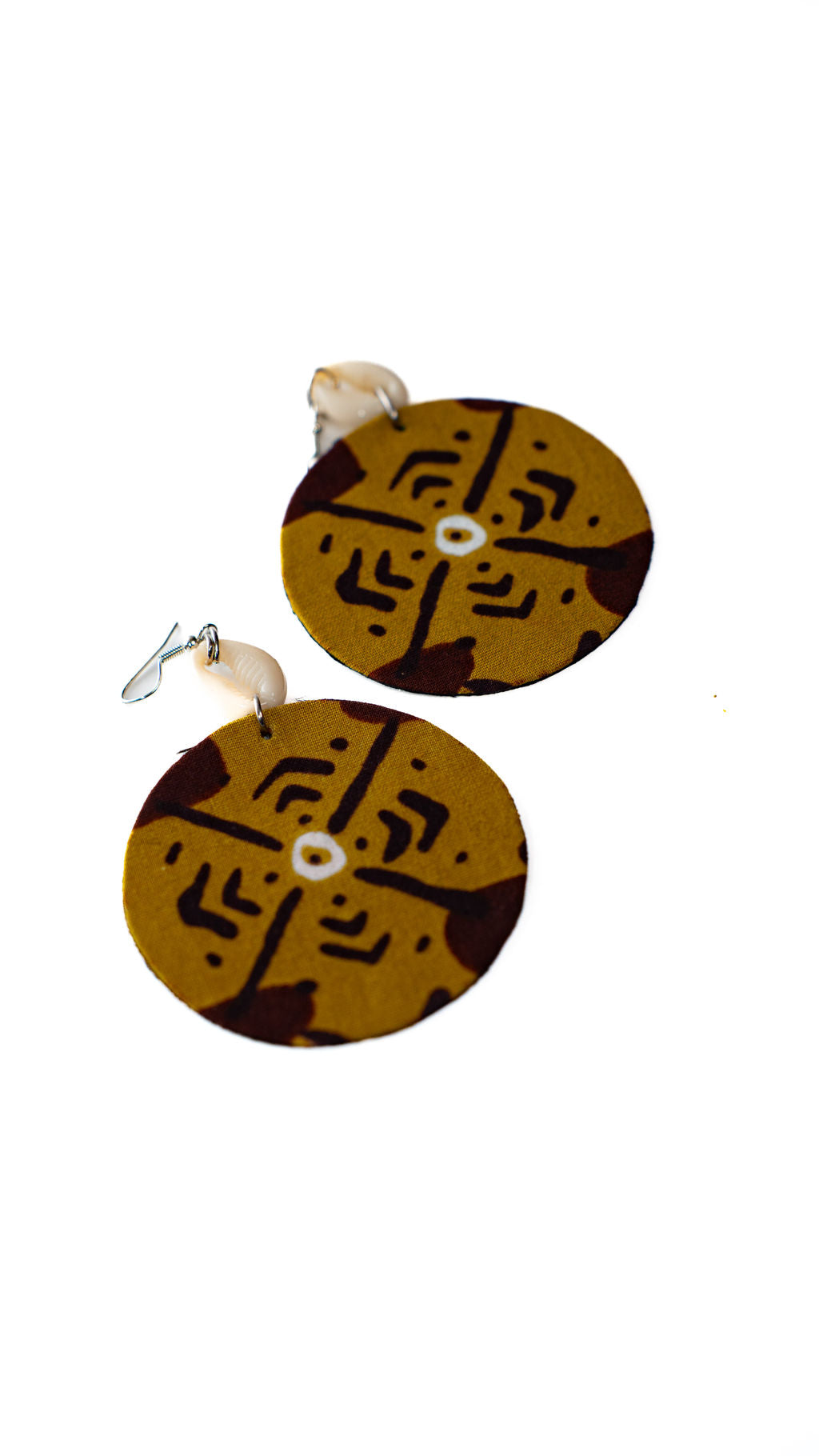 Brown Symbol Round Earrings — alternate view 02