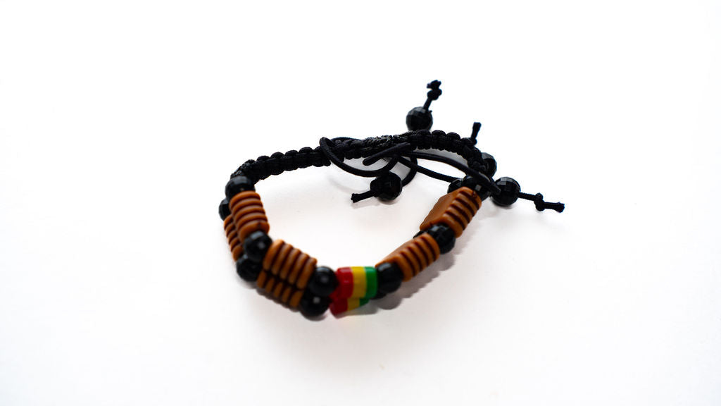 Black Brown Rectangular Bead Bracelet — product view 03