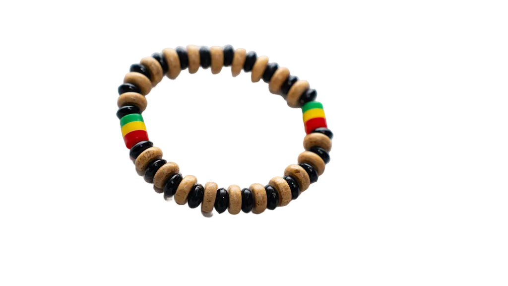 Tan Wood Bead Bracelet — main view 01