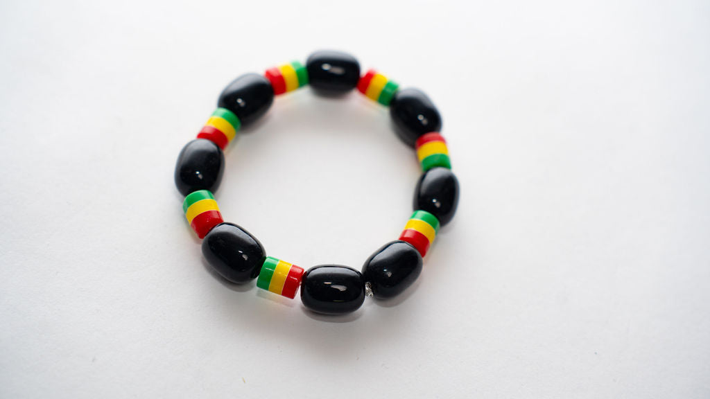 Black Ghana Colors Bead Bracelet — main view 01