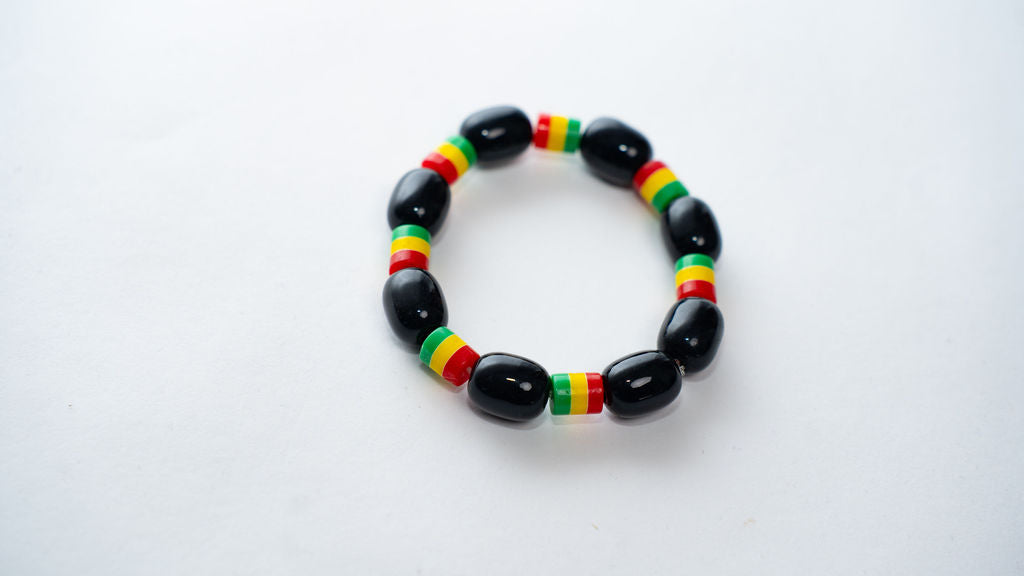 Black Ghana Colors Bead Bracelet — alternate view 02